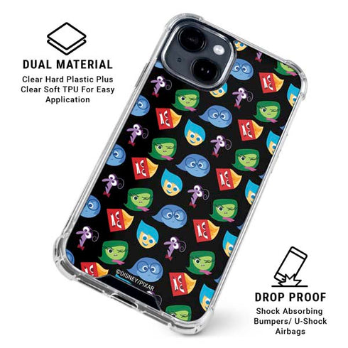 Disney Inside Out Character Pattern iPhone 14 Clear Case